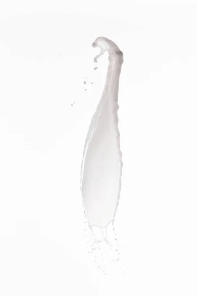 Pure Fresh White Milk Splash Drops Isolated White — Stock Photo, Image