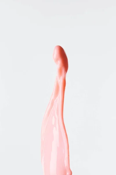 Fresh Pink Milk Splash Isolated White — 스톡 사진