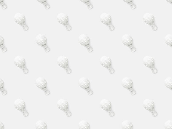 top view of small air balloons figurines isolated on white 
