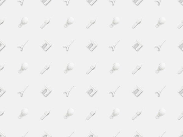 top view of small souvenirs from different countries isolated on white 