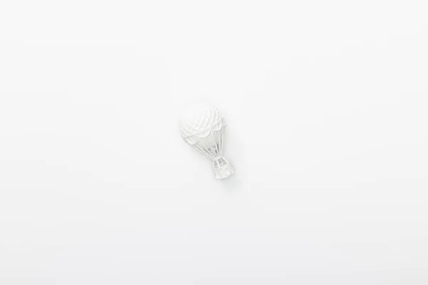 Top View Small Air Balloon Figurine Isolated White — Stock Photo, Image