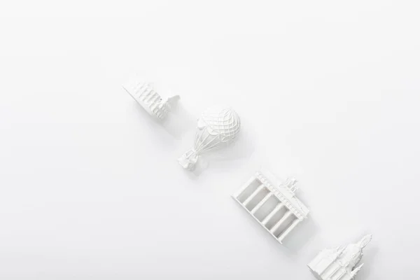 Top View Statuettes Countries Isolated White — 스톡 사진