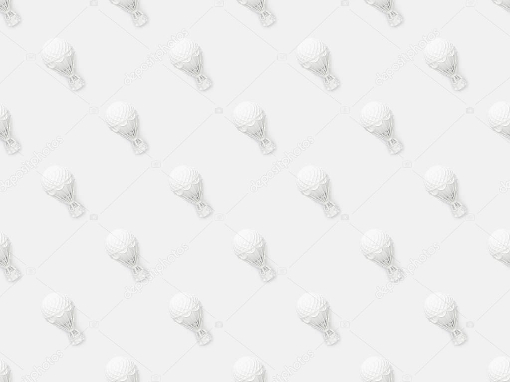 top view of small air balloons figurines isolated on white 