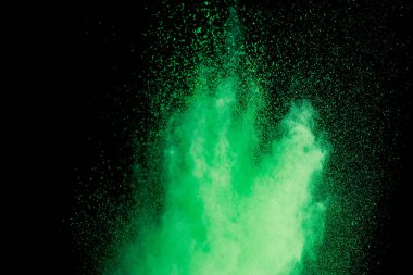 green colorful holi paint explosion on black background clipart