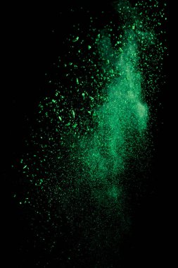 green colorful holi paint explosion on black background clipart