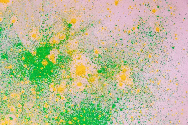 Žlutá Zelená Barevné Holi Barva Exploze — Stock fotografie