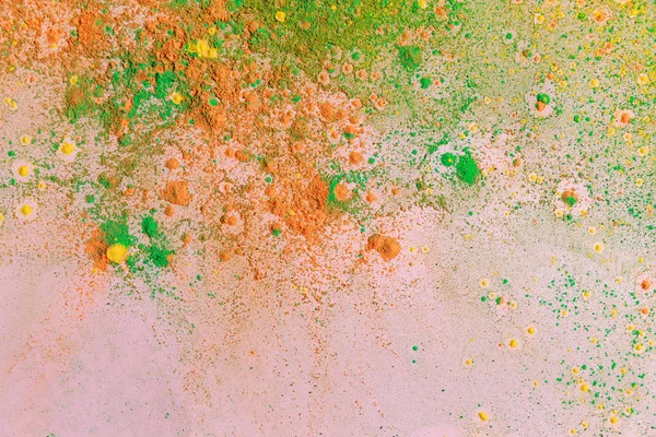 Esplosione Vernice Colorata Arancione Gialla Verde — Foto Stock