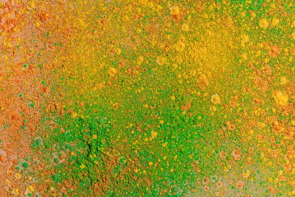 Pomarańczowy Żółty Zielony Kolorowy Wybuch Farby Holi — Zdjęcie stockowe