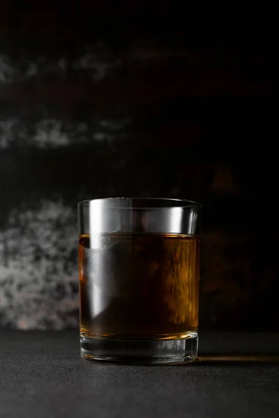 Glass Whiskey Black Smoke — Stock Photo, Image