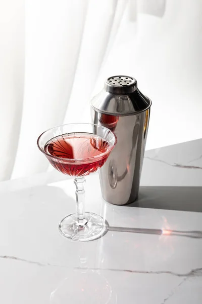 Glass Red Wine Shaker White — 스톡 사진