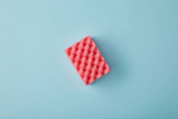 Top View Pink Sponge House Cleaning Blue — Stock Photo, Image