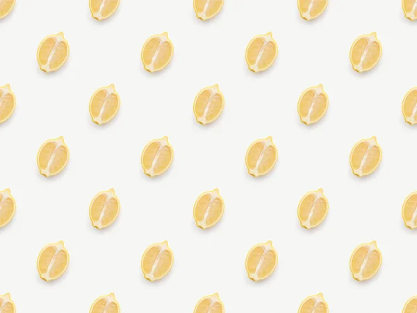 Top View Lemons Halves White Background — Stock Photo, Image