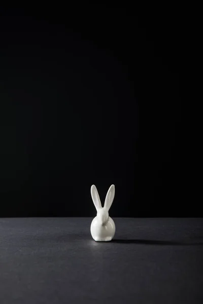 Decorative Bunny Isolated Black Background Panoramic Shot — Stock Photo, Image