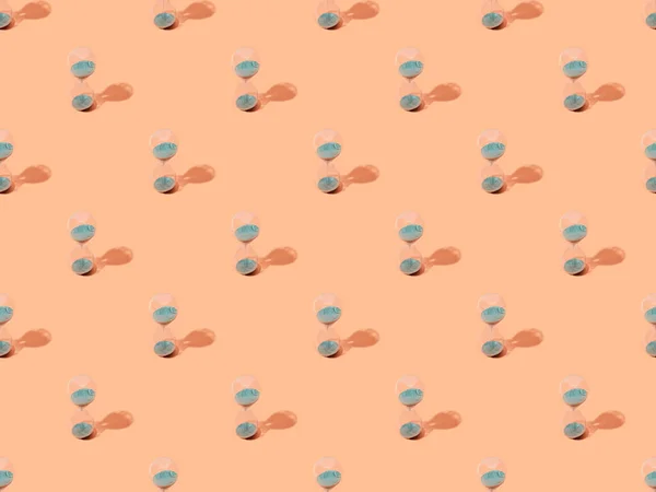 Seamless Pattern Sandglass Peach Background — Stock Photo, Image