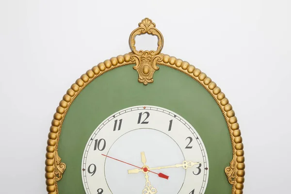 Top View Classic Clock White Background — Stock Photo, Image