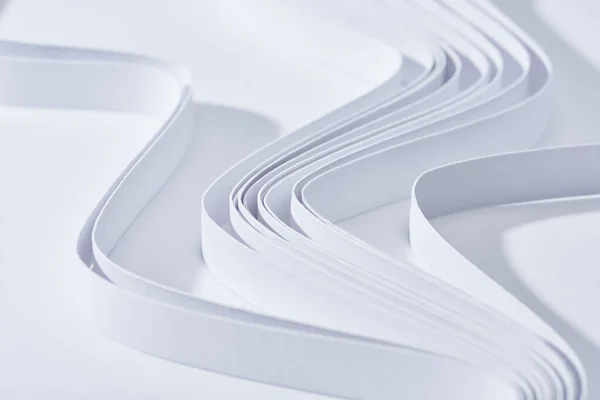 Close View Wavy Paper Stripes White Background — Stock Photo, Image