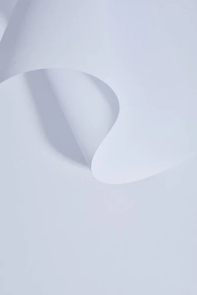 Close View Curved Paper Sheet White Background — Stock Photo, Image