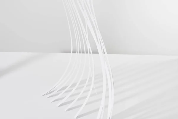 Nahaufnahme Von Papierstreifen Mit Schatten Auf Weißem Hintergrund — Stockfoto