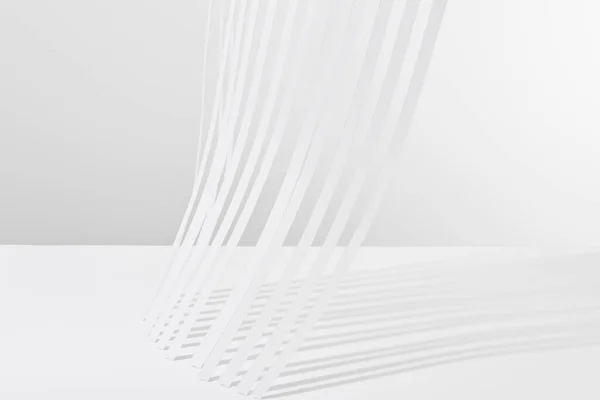 Close Weergave Van Papierstrepen Met Schaduw Witte Achtergrond — Stockfoto