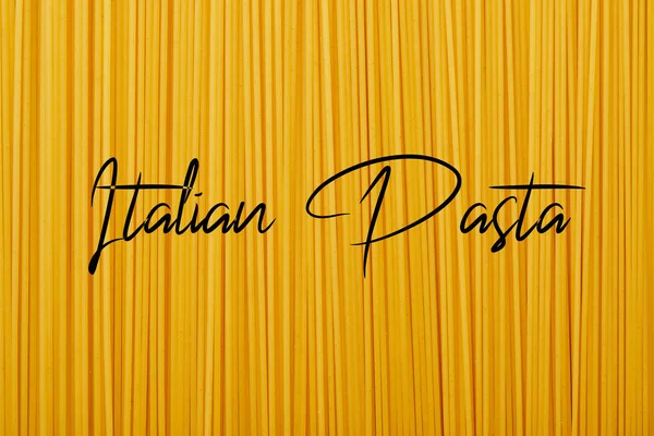 Ovanifrån Spaghetti Sömlös Bakgrund Mönster Med Italienska Pasta Illustration — Stockfoto