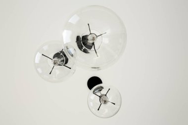bottom view of light bulbs on ceiling  clipart