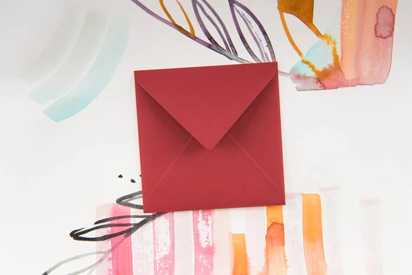 Envelope and watercolor painting — Stock Photo