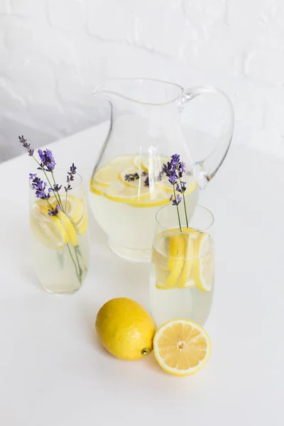 Homemade lemonade with lavender — Stock Photo