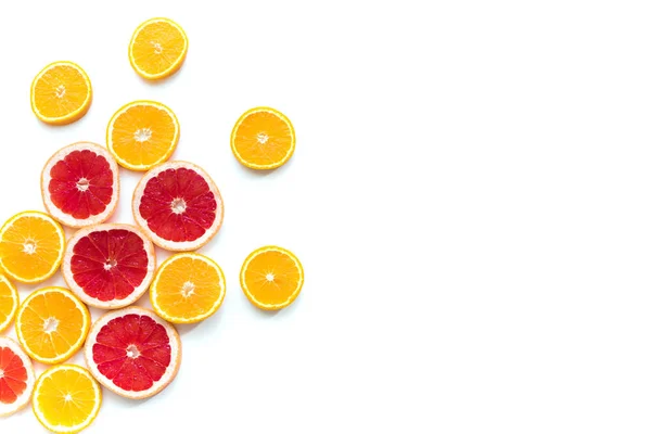 Laranja e toranja cortadas — Fotografia de Stock