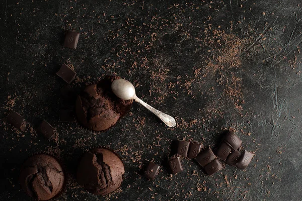 Sweet chocolate muffins — Stock Photo