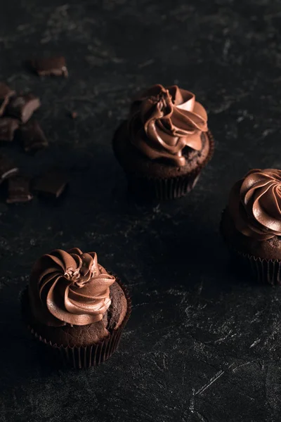 Cupcake al cioccolato fatti in casa — Foto stock