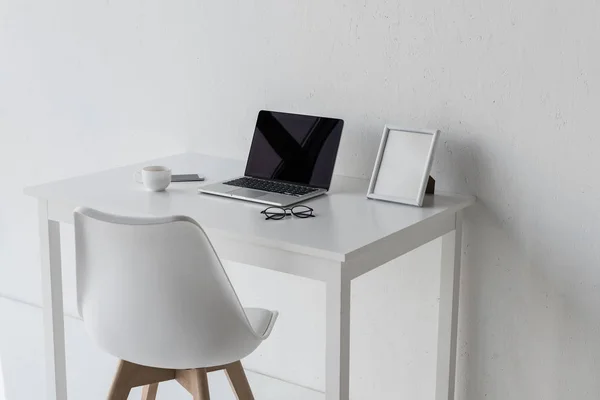 Workplace with laptop computer — Stock Photo