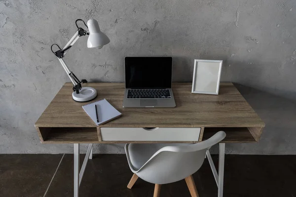 Workplace with laptop computer — Stock Photo