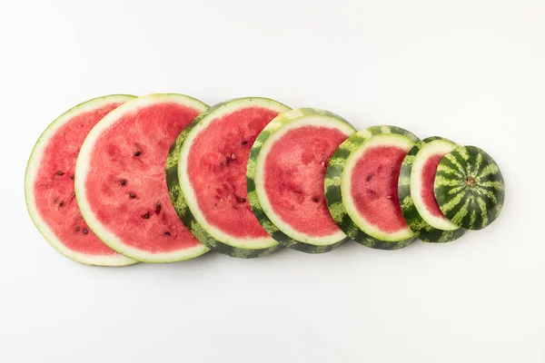 Wassermelonenscheiben hintereinander — Stockfoto
