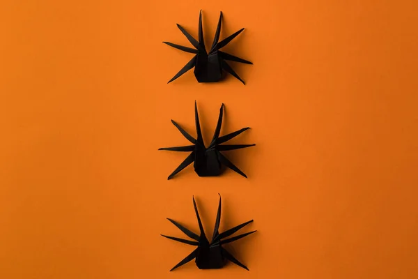 Origami spiders for halloween — Stock Photo