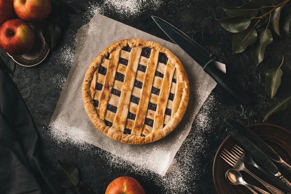 Tarte aux pommes maison — Photo de stock