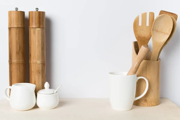 Wooden kitchen utensils — Stock Photo