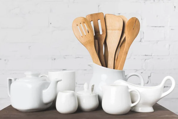 Wooden kitchen utensils — Stock Photo