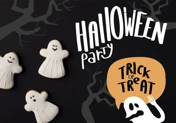 Galletas fantasma de Halloween - foto de stock