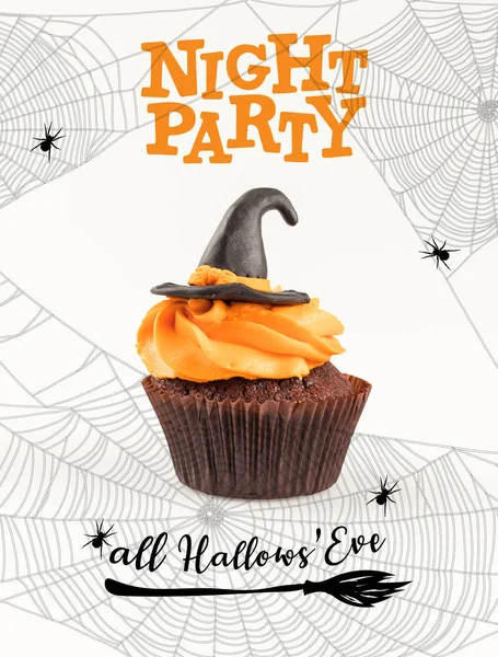 Decorative halloween cupcake — Stock Photo