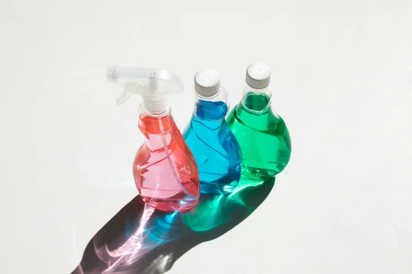 Colorful cleaning products — Stock Photo