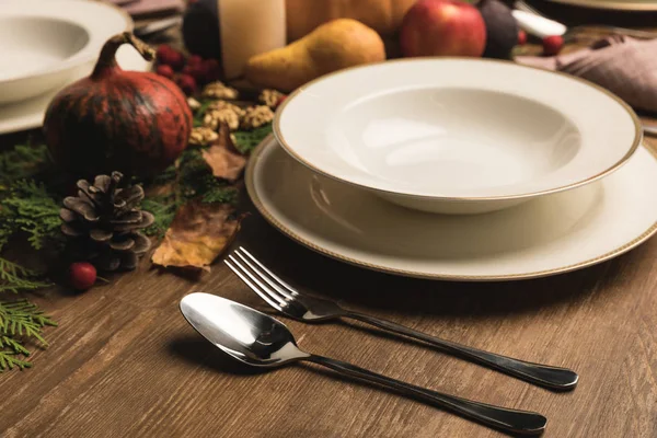 Served table with harvest — Stock Photo