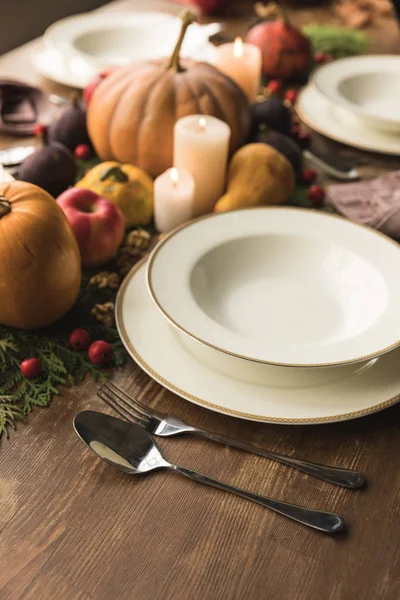 Served table with harvest — Stock Photo