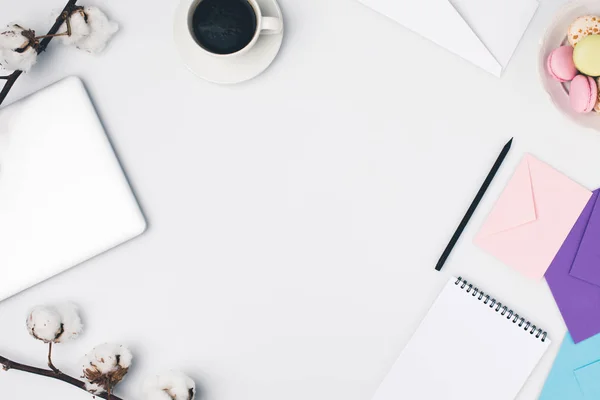 Female workplace supplies — Stock Photo