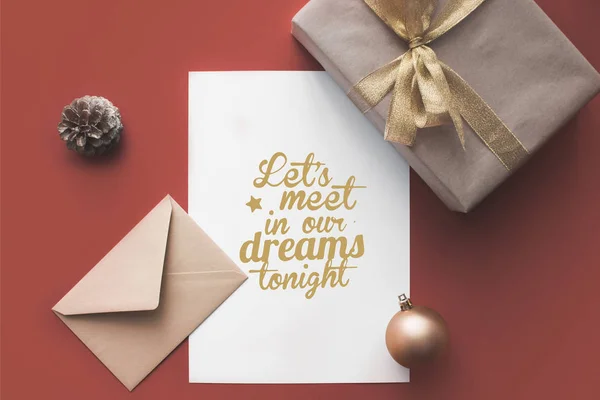 Christmas card with present — Stock Photo