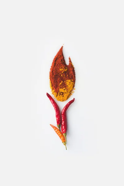 Spices in shape of fire — Stock Photo