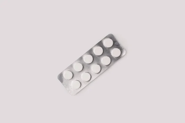 Blister pack with white pills — Stock Photo