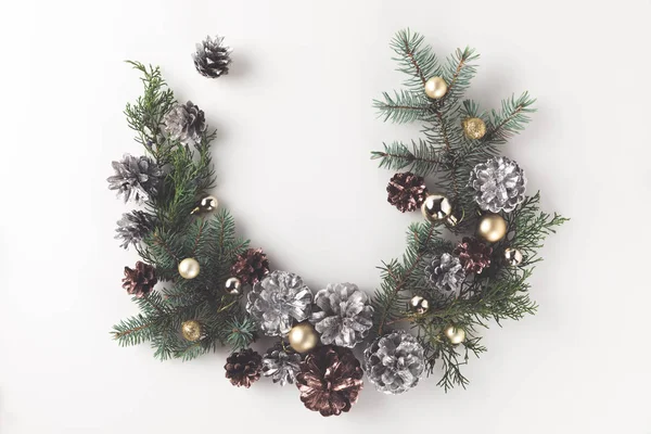 Christmas wreath made of fir branches — Stock Photo