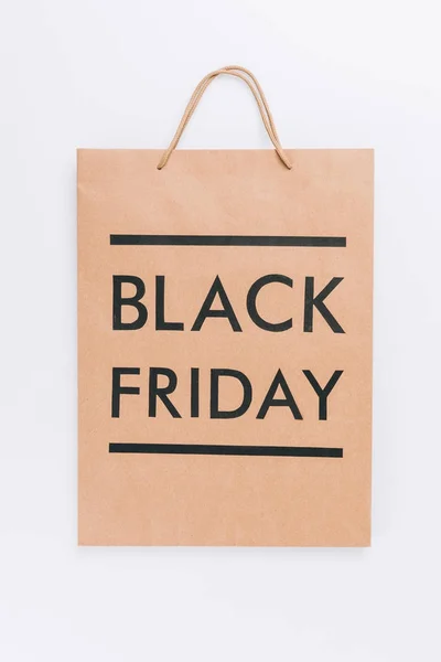 Bolsa de compras con letras de viernes negro - foto de stock