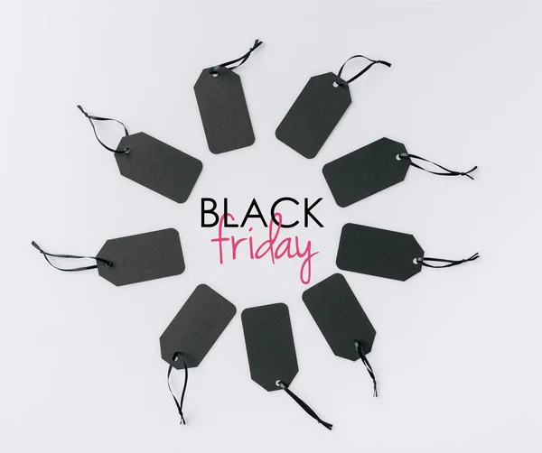 Blank black labels — Stock Photo