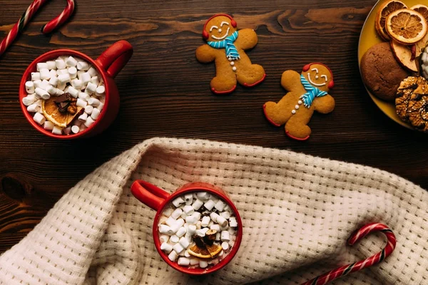 Lebkuchen und Tassen Kakao — Stockfoto